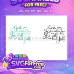 Free Teal Cursive Lettering Free God Is Within Her Christian Free SVG - Instant Download