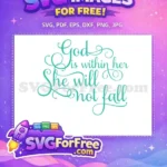 Free God is Within Her Verse Free Teal Calligraphy Christian Free SVG - Instant Download