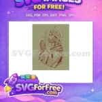 Free Praying Jesus Free Serene Red Outline Christian Free SVG - Instant Download