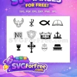 Free Christian Symbols Free Dove Cross Fish Christian Faith Free SVG - Instant Download