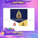 Free Gold Church with Cross Free Globe and Flame Christian SVG Free SVG - Instant Download