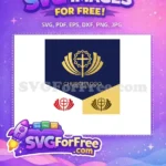 Free Cross with Crown Thorns Free Gold Church Logo Christian Symbol Free SVG - Instant Download