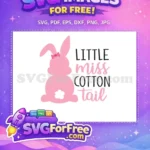 Free Cute Pink Bunny Bow Free Little Miss Cottontail Christian Free SVG - Instant Download