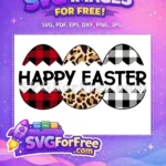 Free Plaid Leopard Free Cracked Eggs Christian Easter Free SVG - Instant Download