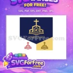 Free Golden Cross Dove Free Crown Thorns Bible Christian Church Free SVG - Instant Download