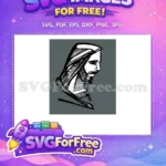 Free Serene Jesus Face Free Black White Sketch Christian Free SVG - Instant Download