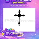 Free Ornate Black Cross Free Decorative Christian Religious Free SVG - Instant Download