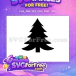 Free black Christmas tree Free winter holiday decor festive season Free SVG - Instant Download