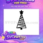 Free Black Zigzag Christmas Tree Free Star on Top Christmas Decoration Free SVG - Instant Download