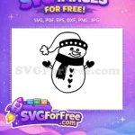 Free Smiling Snowman Free Hat Scarf Christmas Decor Free SVG - Instant Download
