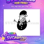 Free Happy Snowman Hat Free Striped Scarf Christmas Free SVG - Instant Download