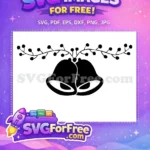 Free Black Christmas Bells Free Holly Vine Decoration Free SVG - Instant Download