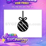 Free Striped Bauble Ornament Free Decorative Bow Christmas Decoration Free SVG - Instant Download