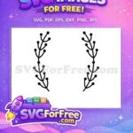 Free Black Laurel Berries Free Curved Stems Christmas Decoration Free SVG - Instant Download