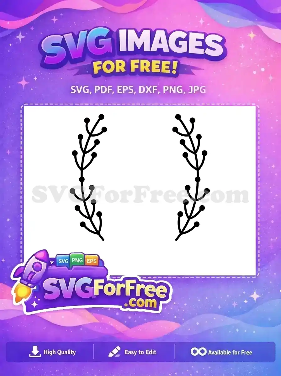 Discover this free two-part botanical sprig frame, ideal for invitations and crafts. A versatile free SVG design awaits!