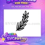 Free black outline Free pine branch Christmas Decoration Elements Free SVG - Instant Download