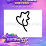 Free Simple Curved Leaf Free Holiday Outline Art Christmas Decoration Elements Free SVG - Instant Download