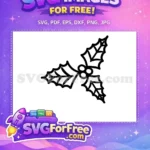 Free Holly Branch with Three Leaves Free Berries Christmas Decoration Free SVG - Instant Download