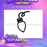 Free Black Light Free Outline Bulb Christmas Element Free SVG - Instant Download