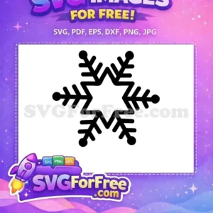 A beautifully crafted free snowflake vector with a central star, ideal for holiday crafts and winter themes. Download this free design now!
