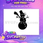 Free Black Top Hat Snowman Free Waving Scarf Christmas Decoration Free SVG - Instant Download