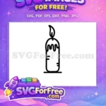 Free Melting Candle Free Lit Flame Outline Christmas Element Free SVG - Instant Download