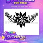 Free Poinsettia Flower Free Pine Berries Christmas Decor Free SVG - Instant Download