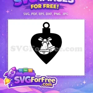 Free Festive Bells Ornament SVG – A Charming Free Design Free holiday ornament SVG featuring two festive bells and a bow, ideal for DIY crafts and free design projects. Download today!