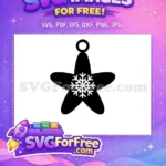 Free Black Star Ornament Free White Snowflake Christmas Decoration Free SVG - Instant Download