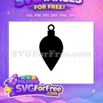 Free Teardrop Christmas Ornament Free Black Silhouette Shape Christmas Free SVG - Instant Download