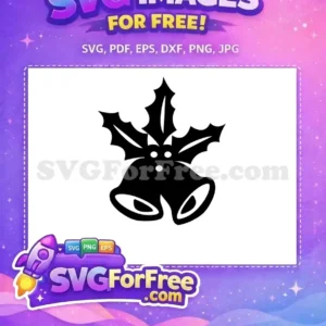 A charming free design of two festive Christmas bells with holly leaves and berries, ideal for holiday crafting. Get this free SVG now!