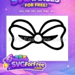 Free Black Outline Free Festive Bow Christmas Decoration Elements Free SVG - Instant Download