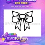 Free Classic Tied Bow Free Holiday Gift Christmas Decoration Free SVG - Instant Download