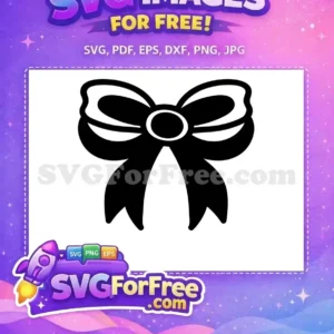 Free Elegant Bow SVG: A Charming Vector Design for You A stylish black bow with white highlights, a fantastic free SVG design. Ideal for gifts, crafts, and festive decorations.