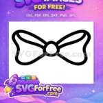 Free Elegant Black Bow Outline Free Christmas Decoration Free SVG - Instant Download
