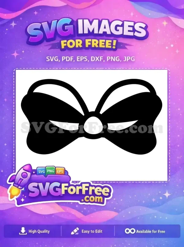 A stylish black and white bow tie free SVG design, ideal for crafts and digital projects. Download this free graphic!