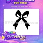 Free Black Wavy Free Elegant Bow Christmas Decoration Free SVG - Instant Download