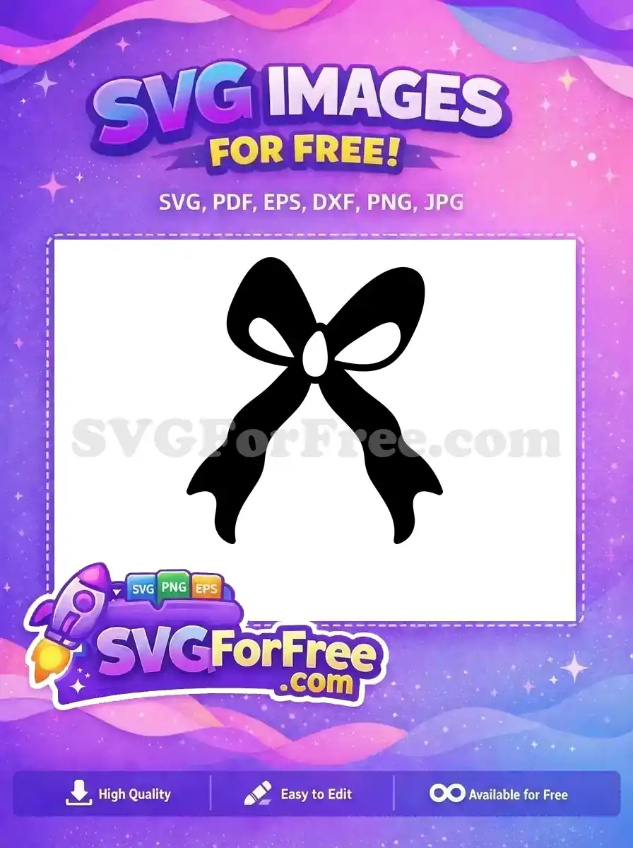 A free stylish black bow vector, ideal for adding a touch of elegance to any project. Download this free design now!