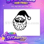 Free Happy Santa Free Black Beard Hat Christmas Decoration Elements Free SVG - Instant Download