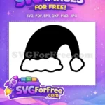 Free Santa Claus Hat Silhouette Free White Fur Trim Christmas Decoration Free SVG - Instant Download