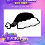 Free Classic Santa Hat Free Fluffy Trim Christmas Decoration Free SVG - Instant Download