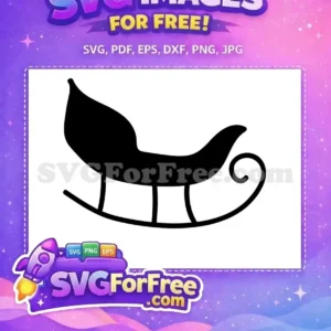A charming free black silhouette of a classic sleigh, ideal for winter and holiday crafts. Download this versatile free design today!