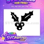 Free Black Holly Free Three Berries Christmas Decoration Free SVG - Instant Download