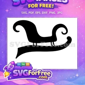 A beautiful black silhouette of a classic Santa's sleigh, a free vector design for all your festive crafting.