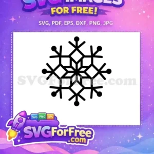 A stunning free snowflake SVG design, featuring symmetrical black lines, ideal for winter holiday crafts and digital projects. Download this free graphic now!