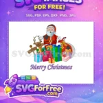 Free Smiling Santa Colorful Gifts Free Reindeer Christmas Designs Quotes Free SVG - Instant Download