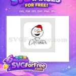 Free Happy Snowman Free Red Hat Christmas Quote Free SVG - Instant Download