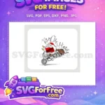 Free Jolly Santa Red Motorcycle Free Gift Sack Christmas Designs Free SVG - Instant Download