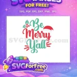 Free Red Teal Holly Berries Free Santa Hat Quote Christmas Free SVG - Instant Download