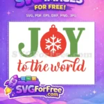 Free Green Joy Free Red Snowflake Christmas Quote Free SVG - Instant Download